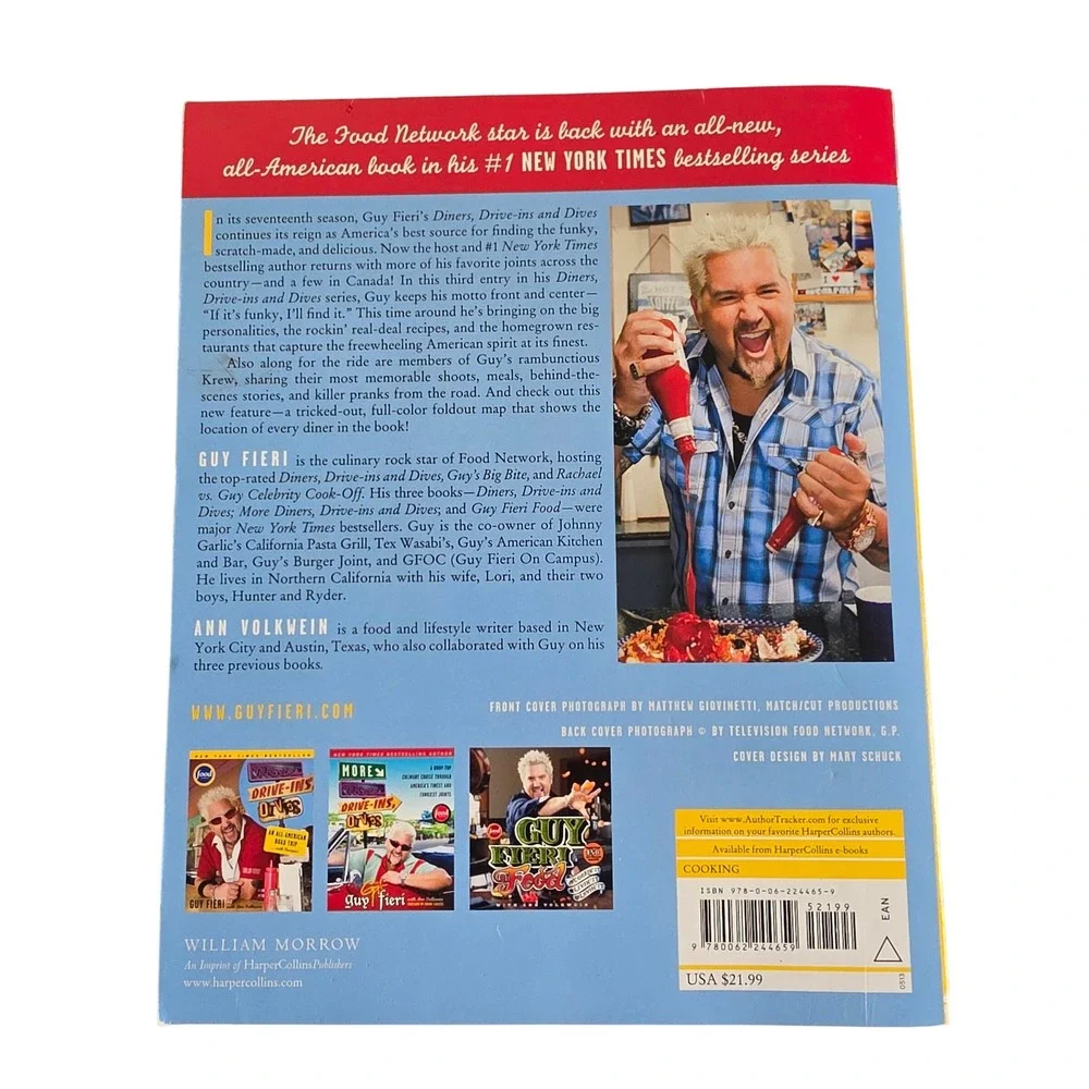 Guy Fieri Diners Drive-Ins and Dives Signed First Edition Book Flavortown DDD
